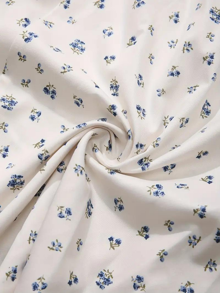 Drune | Blumendruck Puffärmel Sommerkleid Maxikleid