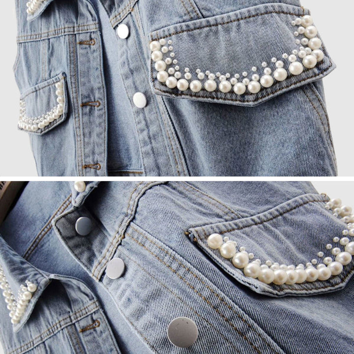 Drune - Denim Weste Mit Perle