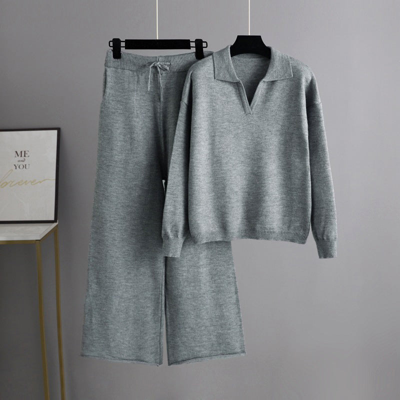 Drune | Damen Strickpullover und Hose Set