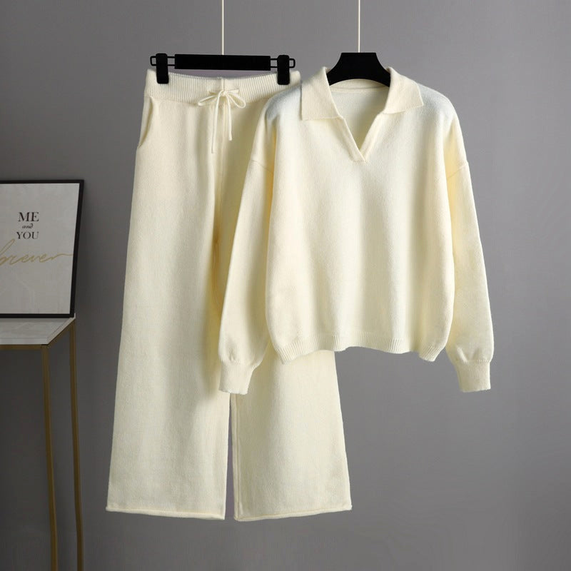Drune | Damen Strickpullover und Hose Set
