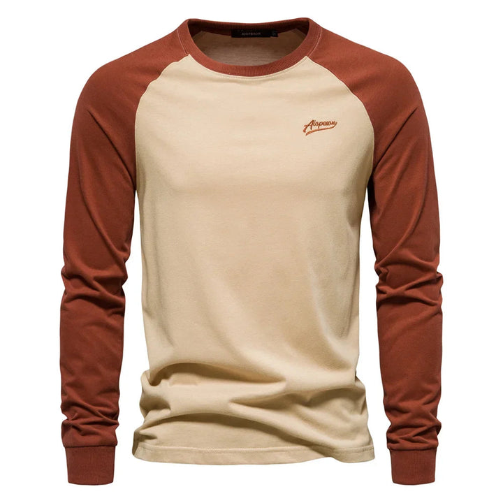 Drune | Langarmshirt - Lässiges T-Shirt mit Kontrastärmeln