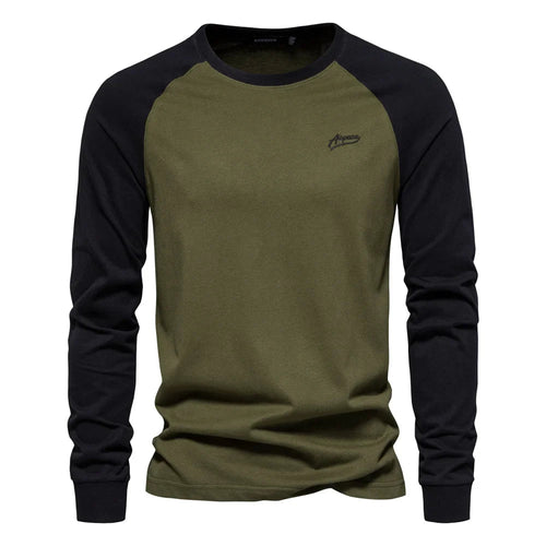 Drune | Langarmshirt - Lässiges T-Shirt mit Kontrastärmeln