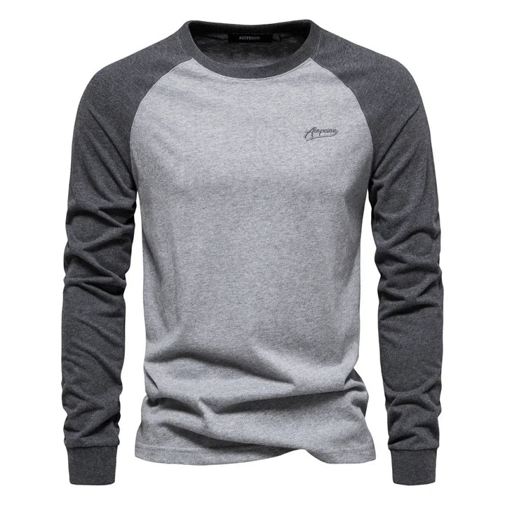 Drune | Langarmshirt - Lässiges T-Shirt mit Kontrastärmeln