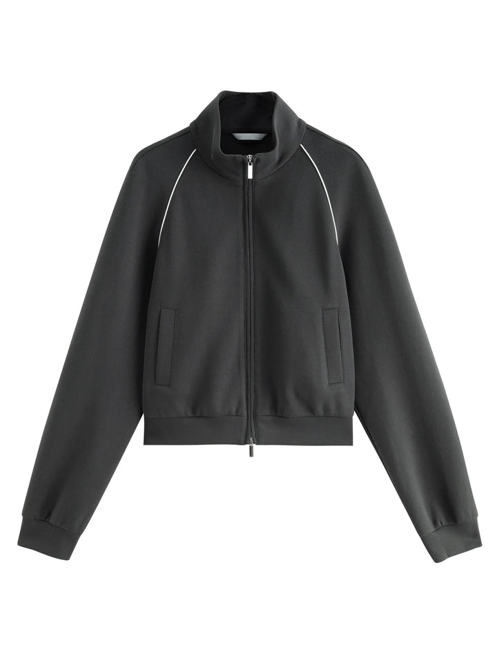 Drune | Damen Outfit mit Kontrastfarbiger Cropped Jacke und Bequemen Hosen