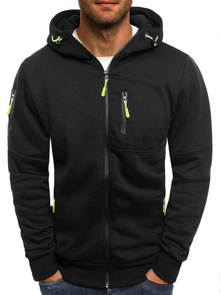 Drune | Sportjacke für Herren, Slim Fit mit Kapuze - Leichtgewichtig