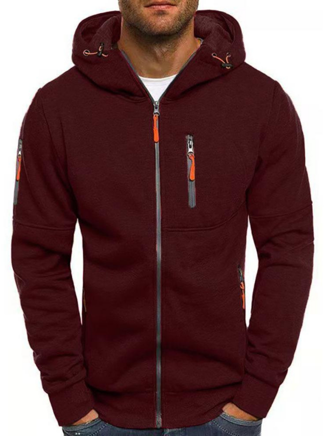 Drune | Sportjacke für Herren, Slim Fit mit Kapuze - Leichtgewichtig