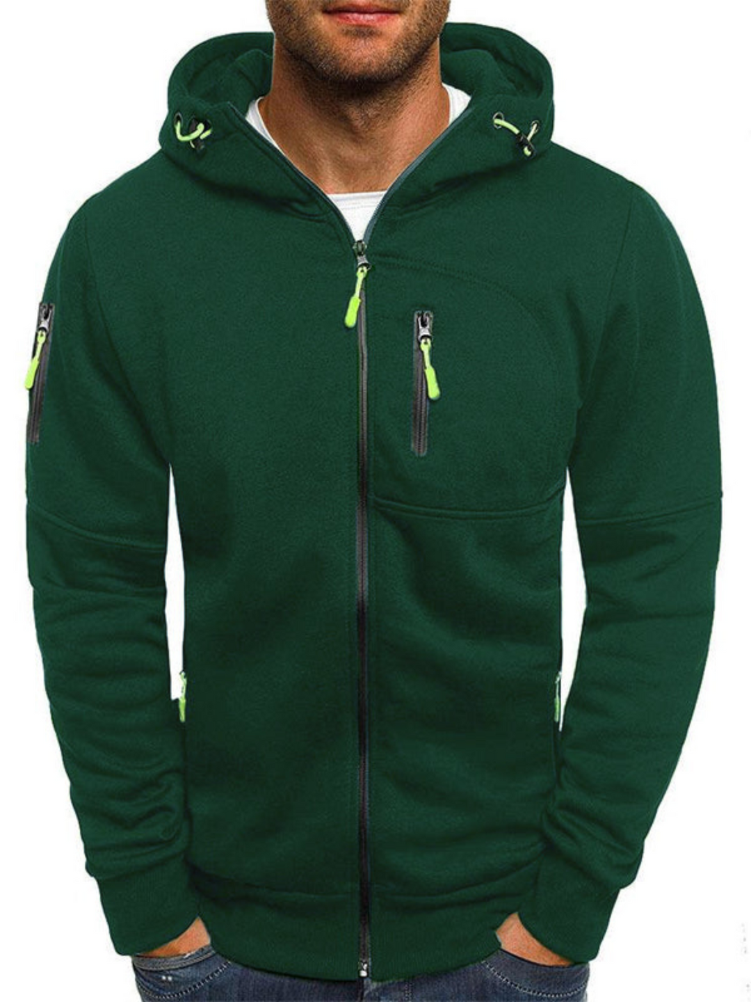 Drune | Sportjacke für Herren, Slim Fit mit Kapuze - Leichtgewichtig