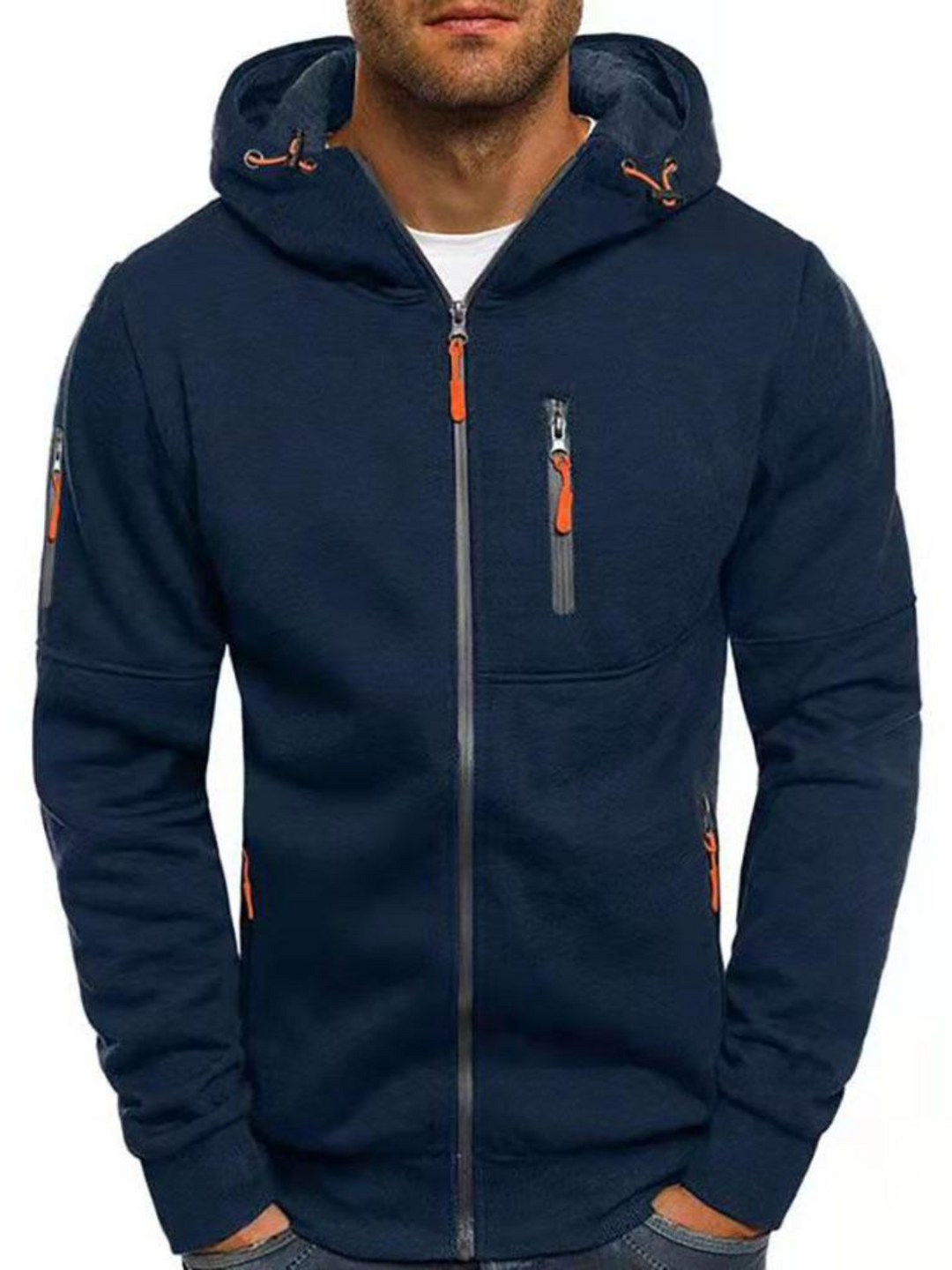 Drune | Sportjacke für Herren, Slim Fit mit Kapuze - Leichtgewicht