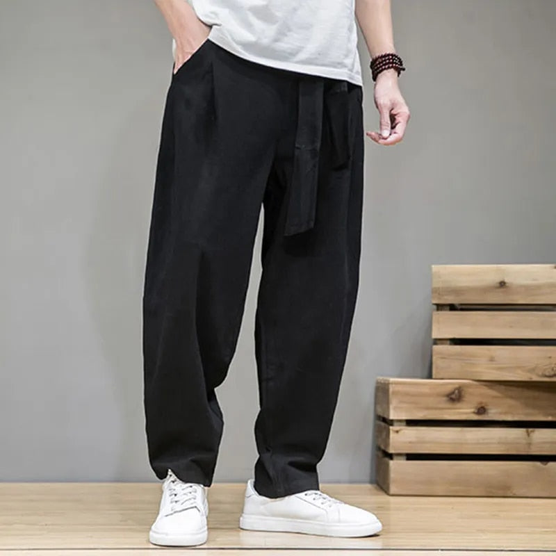 Herren Lässige Leinenhose In Taupe Farbe