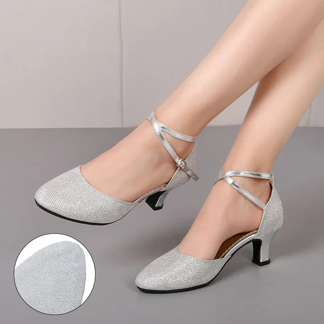 Damen Glitzer Sandalen mit Elegantem Design & Absatz | Drune