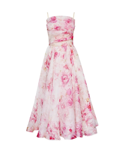 Drune | Asymmetrisches Kleid mit bedrucktem Gürtel