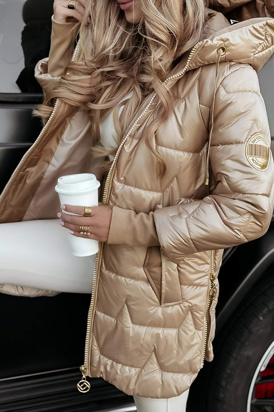 Drune | Gepolsterte und stylische lange Daunenjacke