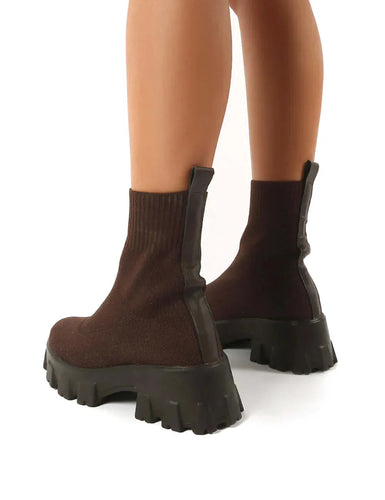 Drune | Klobig Plateau Sockenstiefel Damenstiefel
