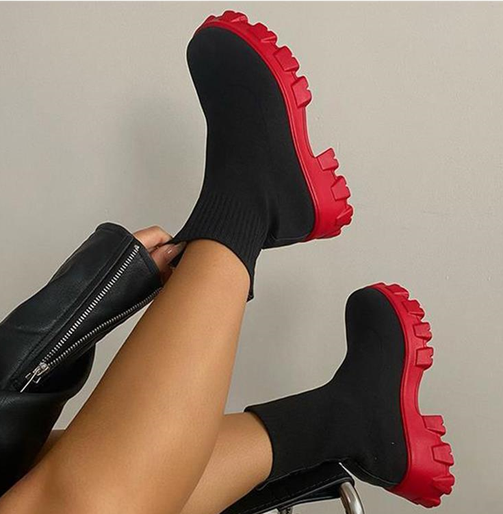 Drune | Klobig Plateau Sockenstiefel Damenstiefel