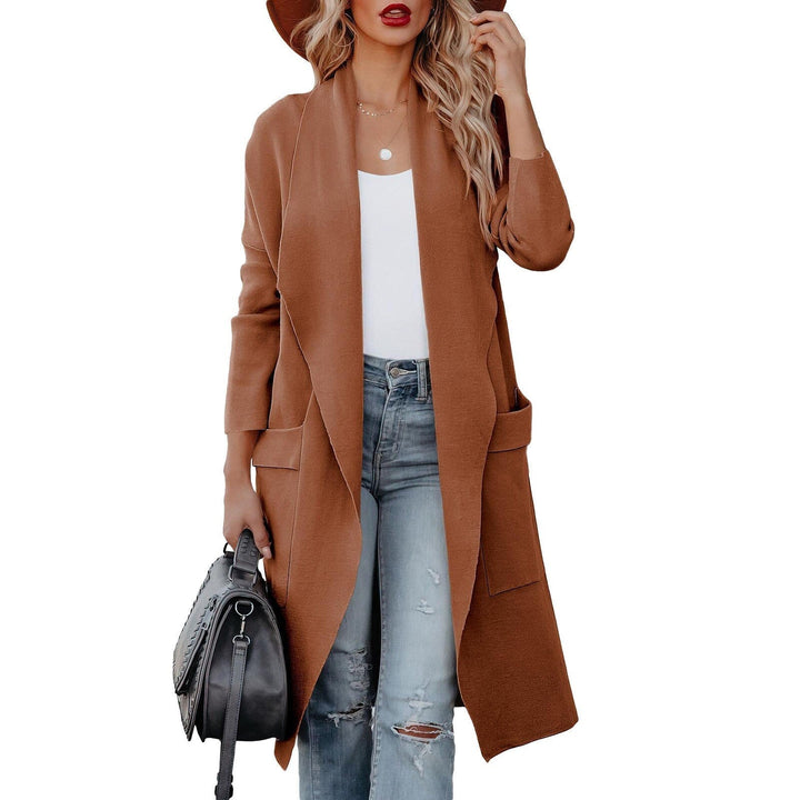 Drune | Damen Casual Lange Cardigan mit Taschen und Offener Vorderseite