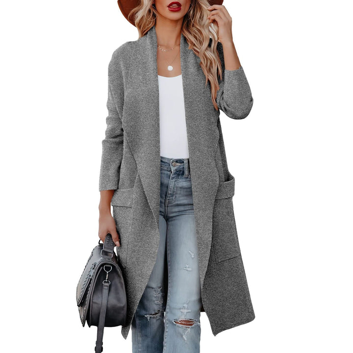Drune | Damen Casual Lange Cardigan mit Taschen und Offener Vorderseite