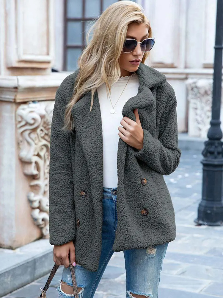 Drune | Warmer Teddy-Mantel für Frauen