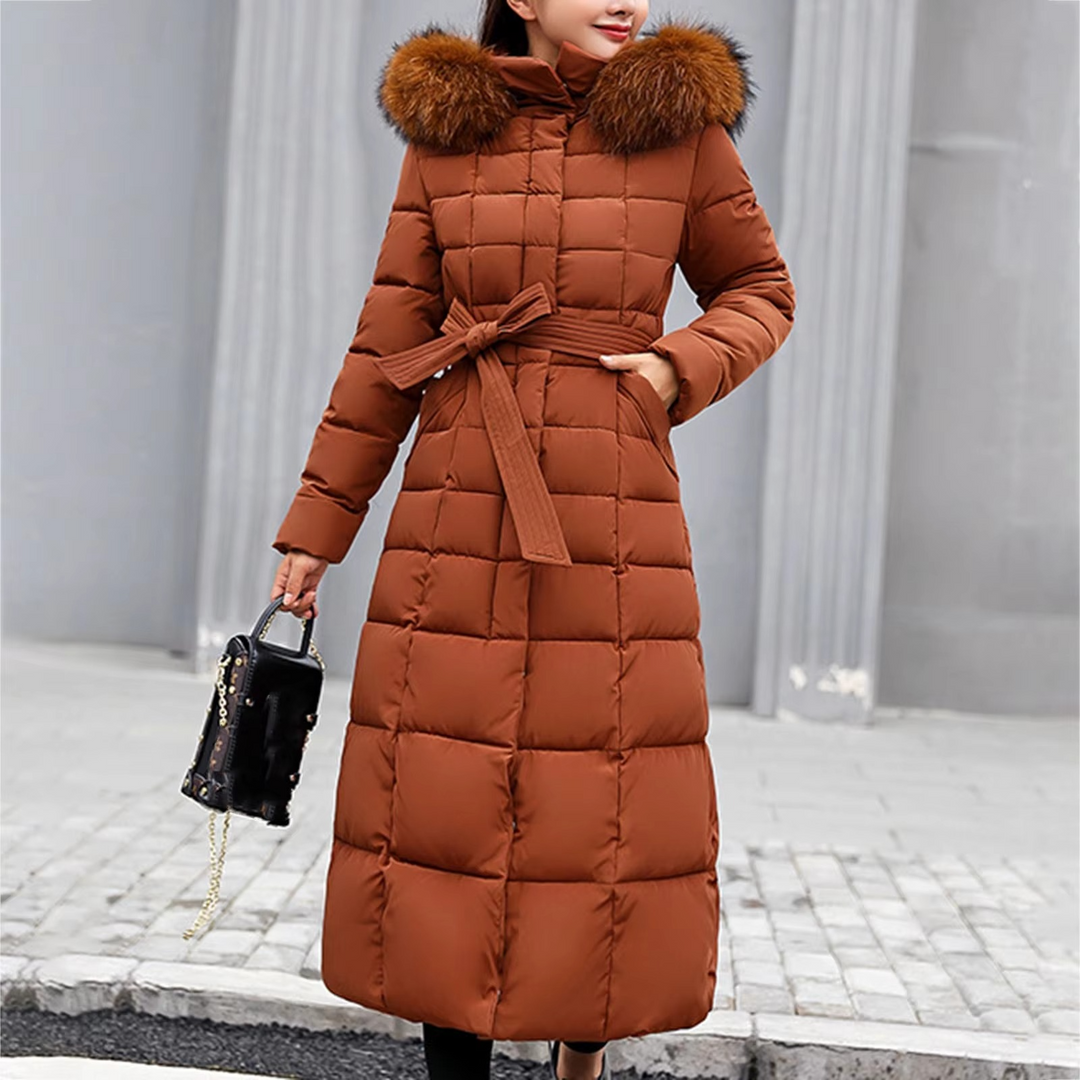 Drune | Damen Lange Winterjacke mit Pelzkragen