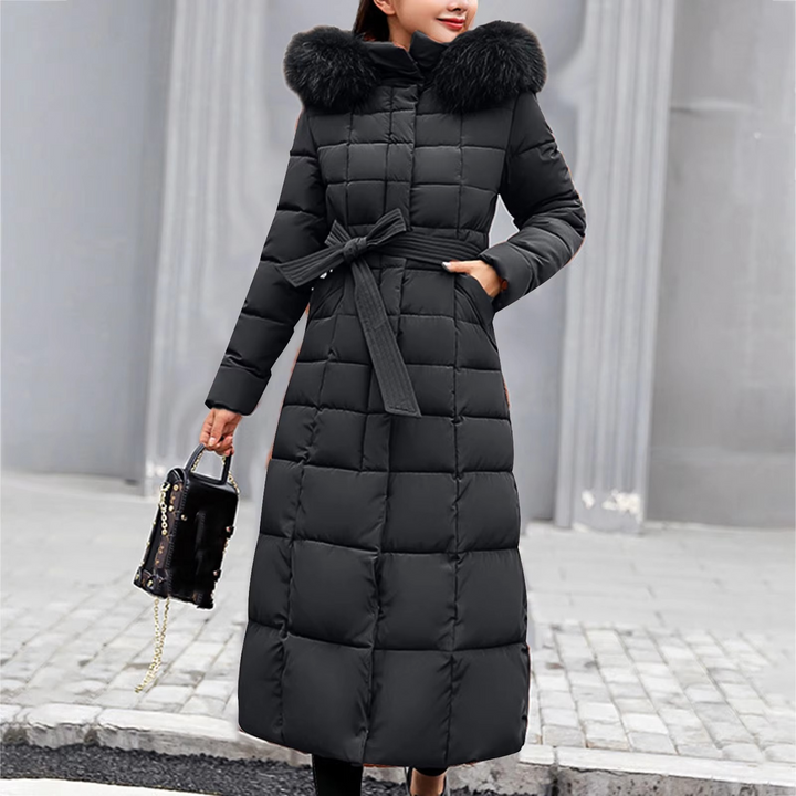 Drune | Damen Lange Winterjacke mit Pelzkragen