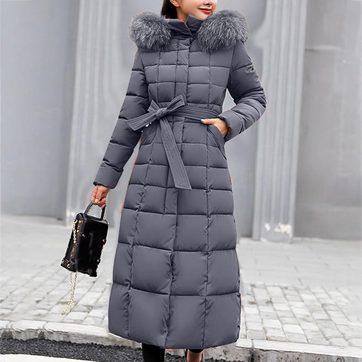 Drune | Damen Lange Winterjacke mit Pelzkragen
