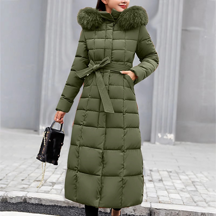 Drune | Damen Lange Winterjacke mit Pelzkragen