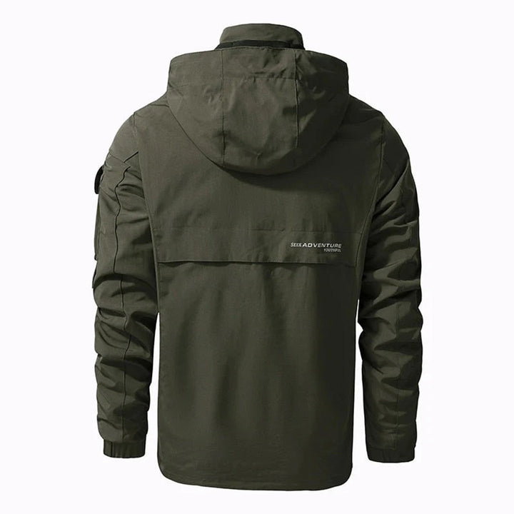 Drune | Herren Outdoorjacke mit Kapuze – Winddichte Funktionsjacke mit Reißverschluss & Taschen