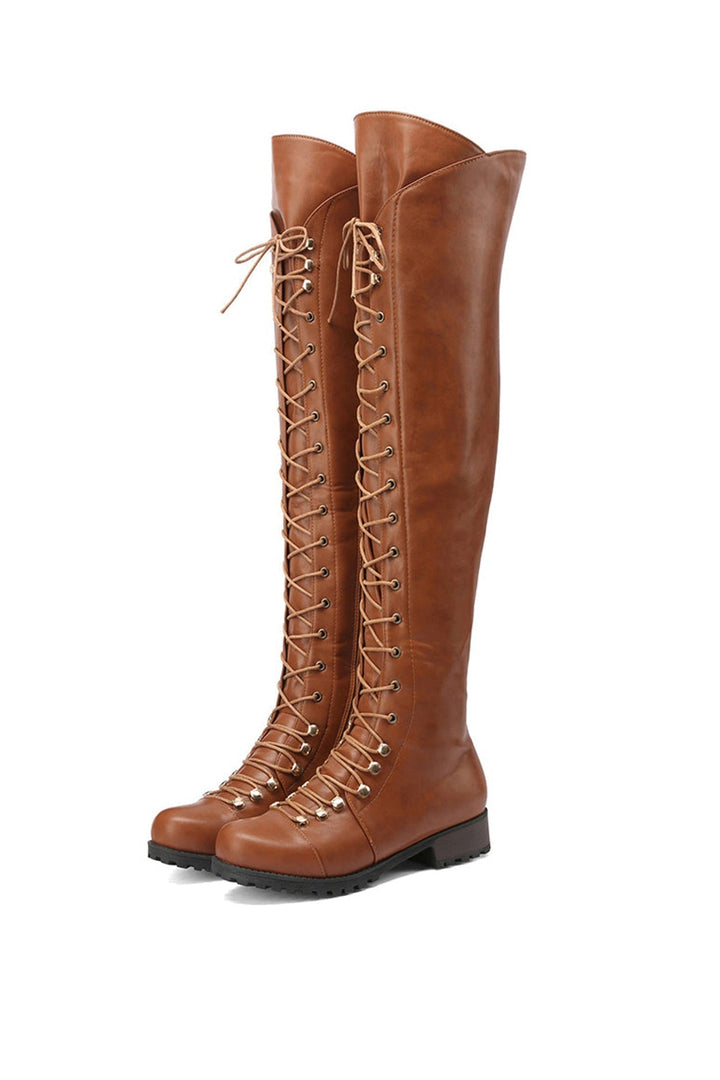 Drune | Over-The-Knee Stiefel mit Schnürsenkeln
