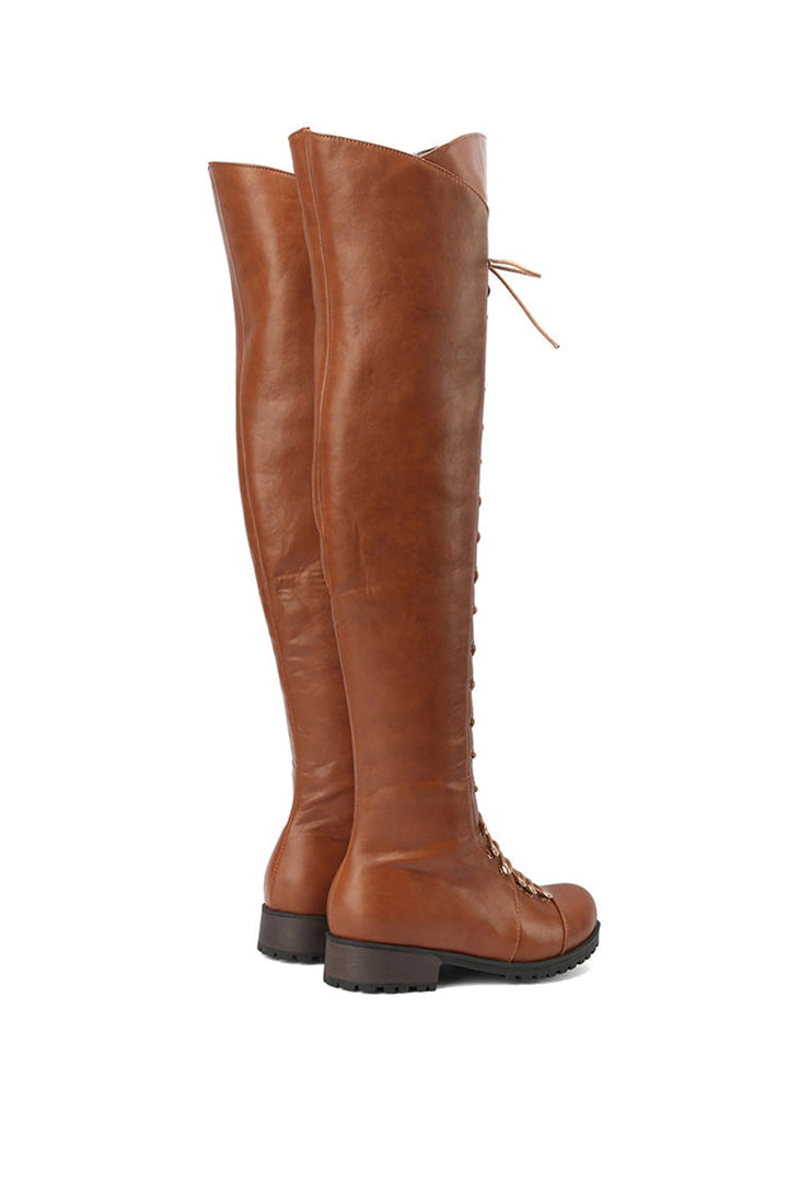 Drune | Over-The-Knee Stiefel mit Schnürsenkeln