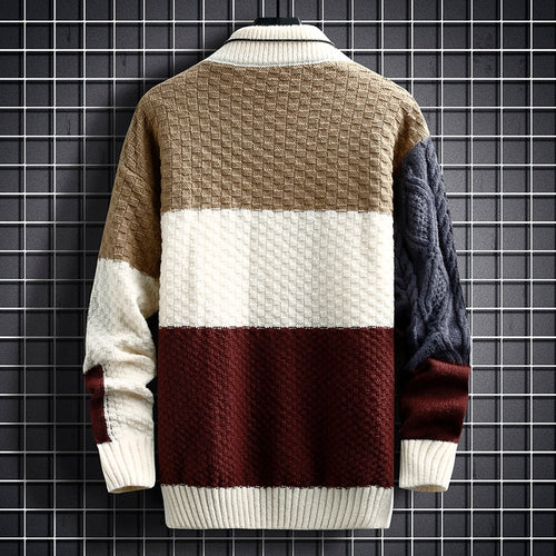 Drune | hochgeschlossen Patchwork Pullover Herrenbekleidung