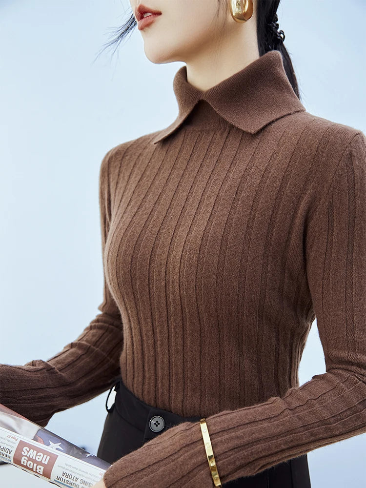 Drune | Strickpullover Damen mit Polo-Kragen