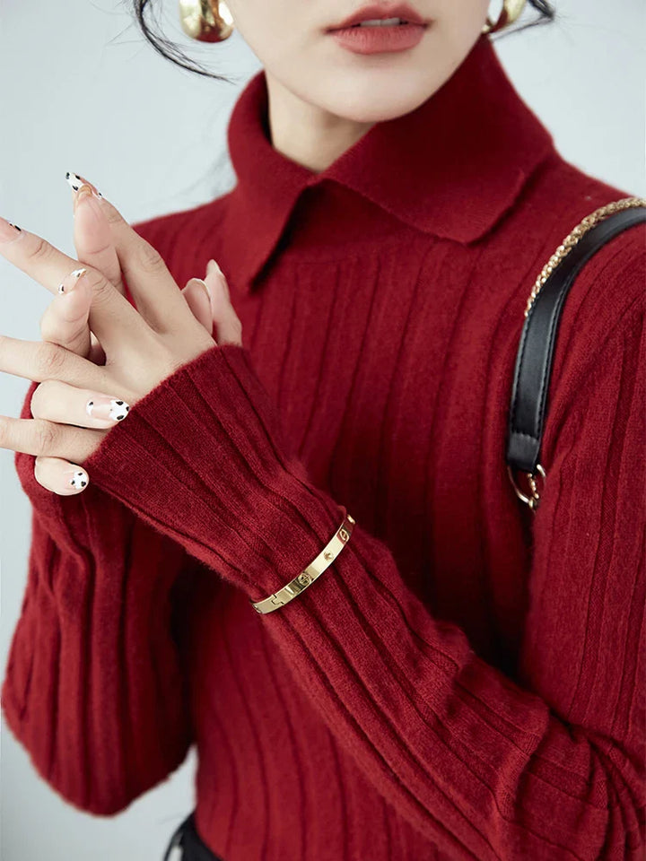Drune | Strickpullover Damen mit Polo-Kragen