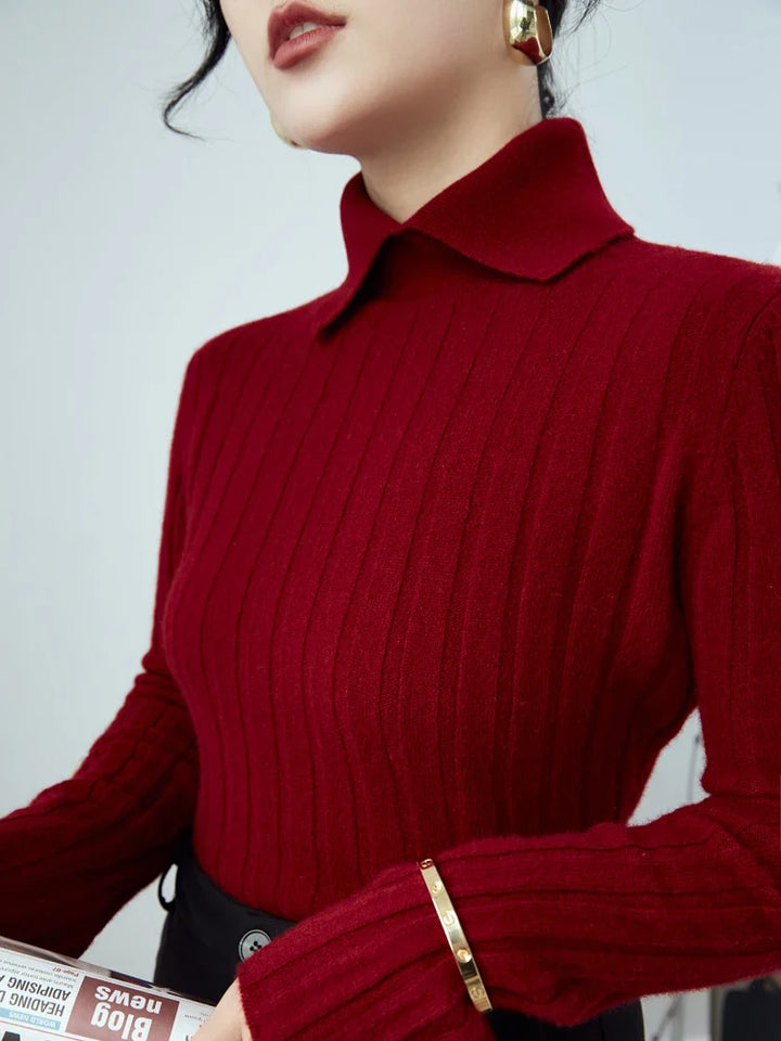 Drune | Strickpullover Damen mit Polo-Kragen