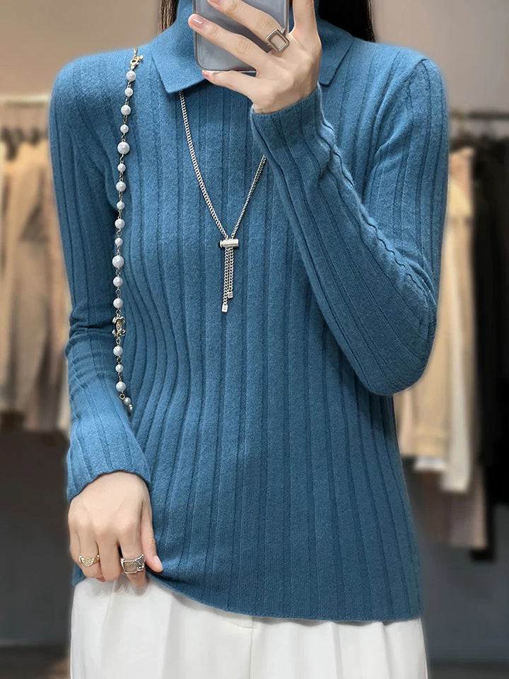 Drune | Strickpullover Damen mit Polo-Kragen