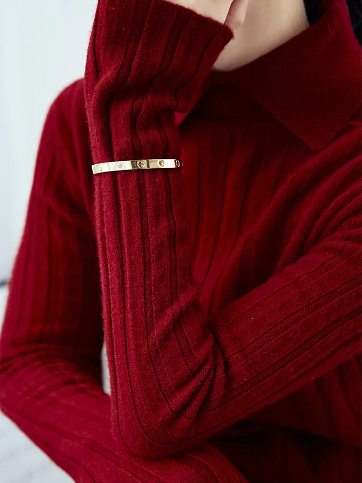 Drune | Strickpullover Damen mit Polo-Kragen