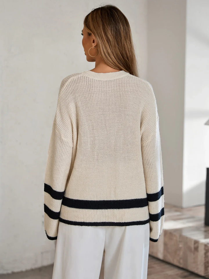 Drune | Strickpullover Damen mit Farbkontrast