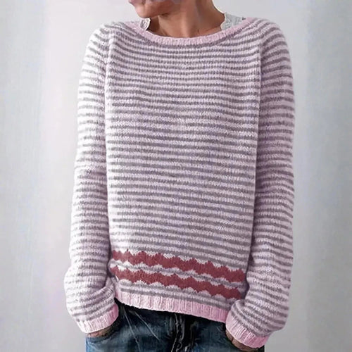 Drune | Gestreifter Strickpullover für Damen - Leichtgewicht