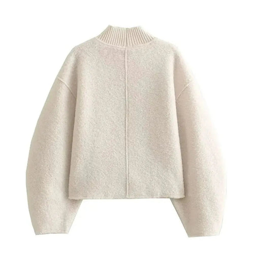 Drune | Strukturierter Rollkragenpullover für Damen aus Boucle-Strick