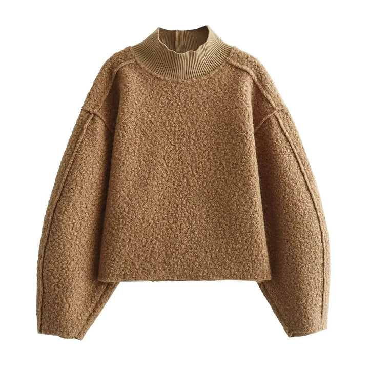 Drune | Strukturierter Rollkragenpullover für Damen aus Boucle-Strick