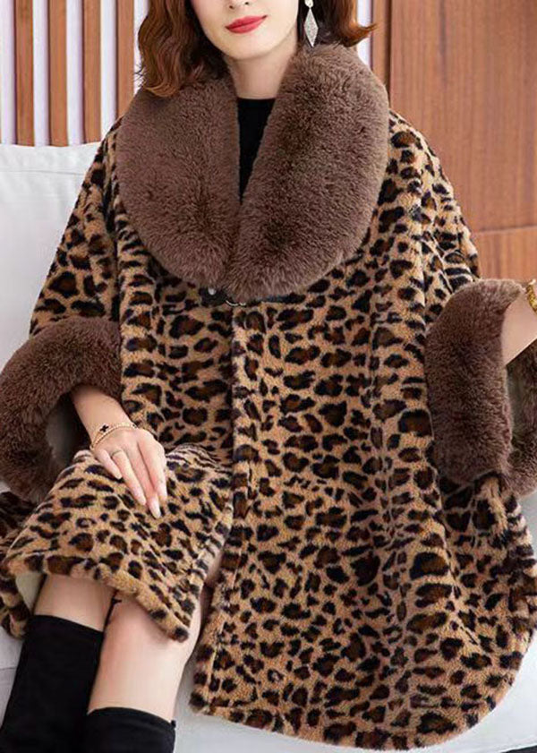 Drune | Leopard Peter Pan Kragen Patchwork Minky Samt Mäntel Winter