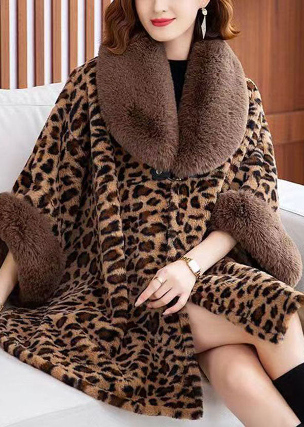 Drune | Leopard Peter Pan Kragen Patchwork Minky Samt Mäntel Winter