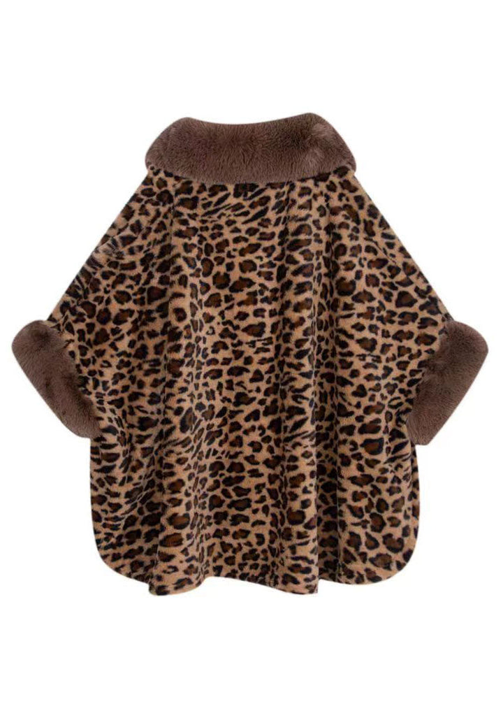 Drune | Leopard Peter Pan Kragen Patchwork Minky Samt Mäntel Winter