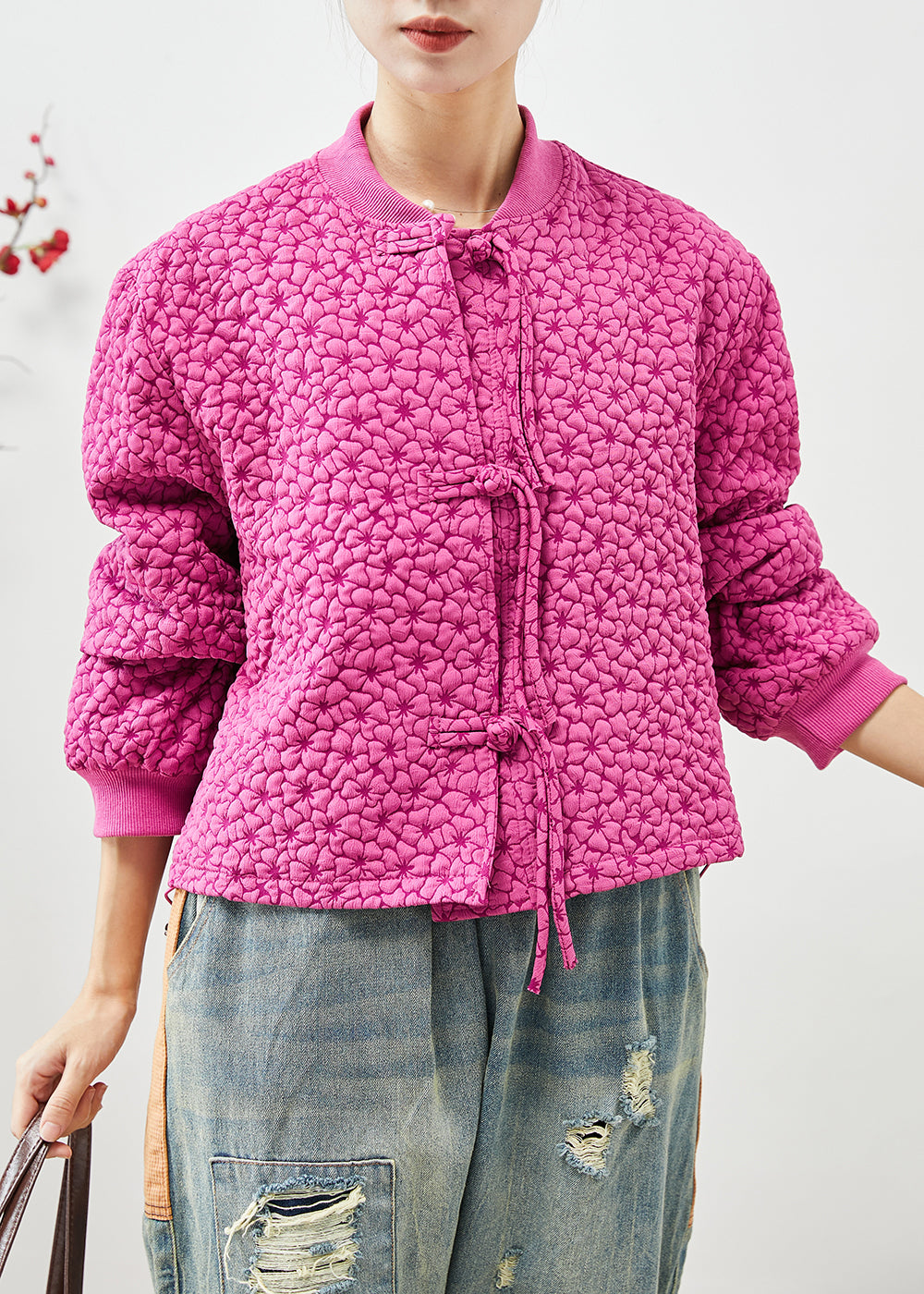 Drune | Rose Stehkragen Jacquard Kordelzugjacken