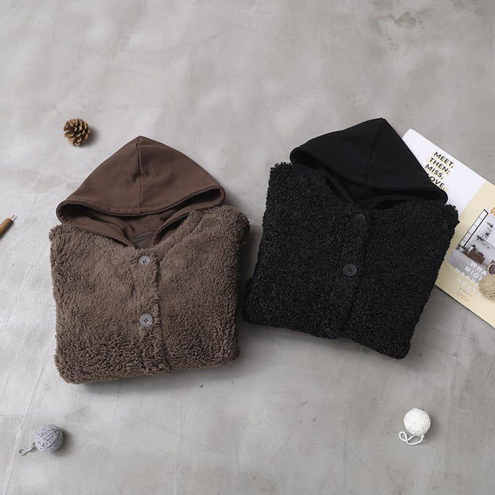 Drune | schwarze Plus-Size-Mäntel Damen Form Winter Patchwork Kapuzenjacken