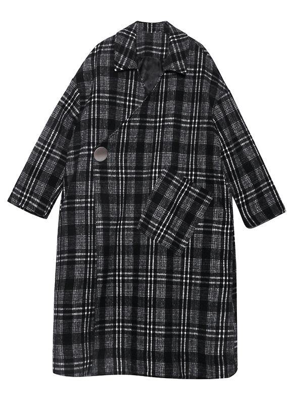 Drune | Karo Plus Size Kleidung Ausschnitt Quadrat Kragen Taschen Frauen Mäntel