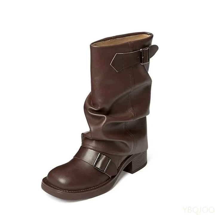 Drune | Cowboy-Stiefel - Trendige Retro-Stiefel aus Kunstleder mit bequemem Absatz für Herbst & Winter