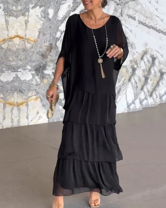 Drune | Maxi Kleid Mit Weitem Rundhalsausschnitt
