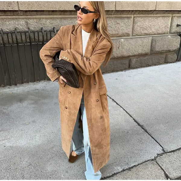 Drune | Faux Suede Trenchcoat
