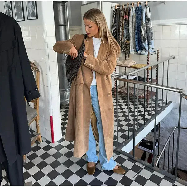 Drune | Faux Suede Trenchcoat