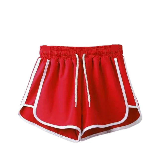 Damen Streifenshorts mit atmungsaktivem, elastischem Bund