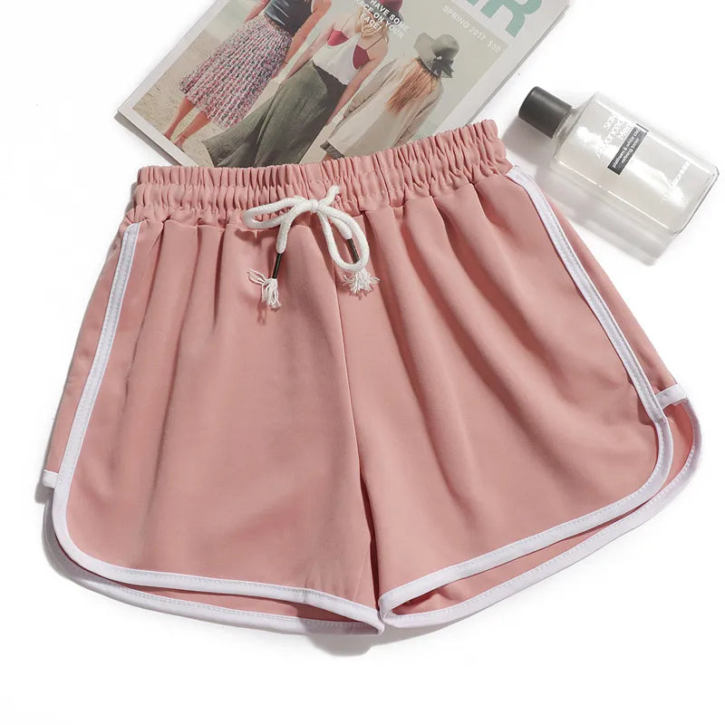 Damen Streifenshorts mit atmungsaktivem, elastischem Bund
